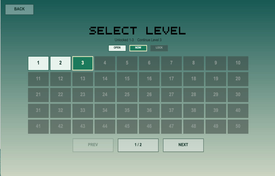 Level select screen